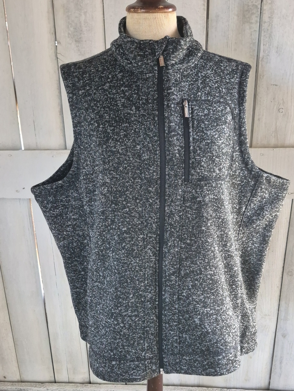 Calvin Klein Gray Marled Full-Zip Sleeveless Vest